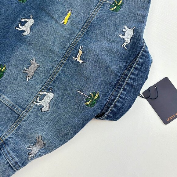 Louis Vuitton LV New Collection Animal Embroidered Denim Jacket Men's - Picture 9 of 14